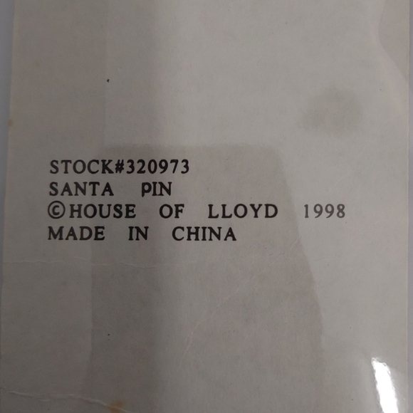 🌷5/$20 Vintage 1998 House of Lloyd Christmas Santa Pin New - Picture 3 of 5